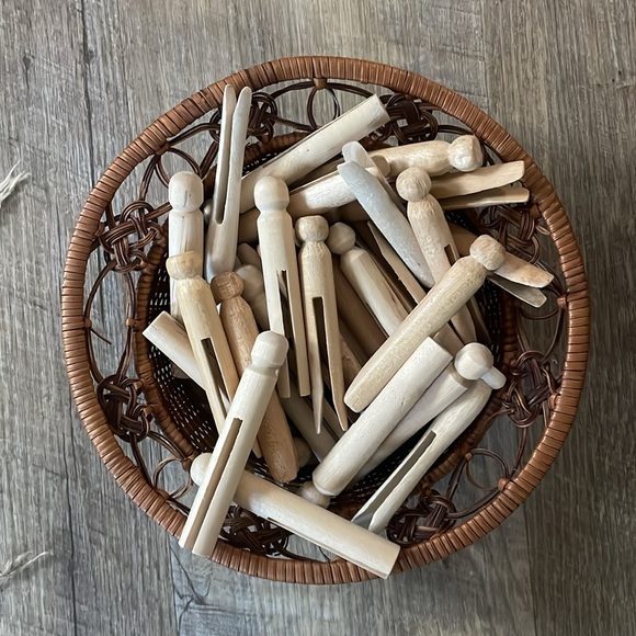 Vintage Other - •| vintage wooden clothespins